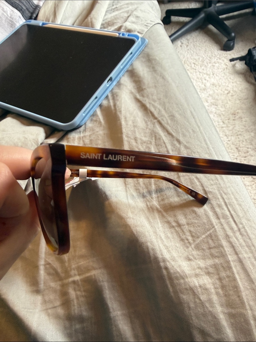 Saint Laurent Tortoiseshell Sunglasses Frames in Brown - Picture 5 of 6